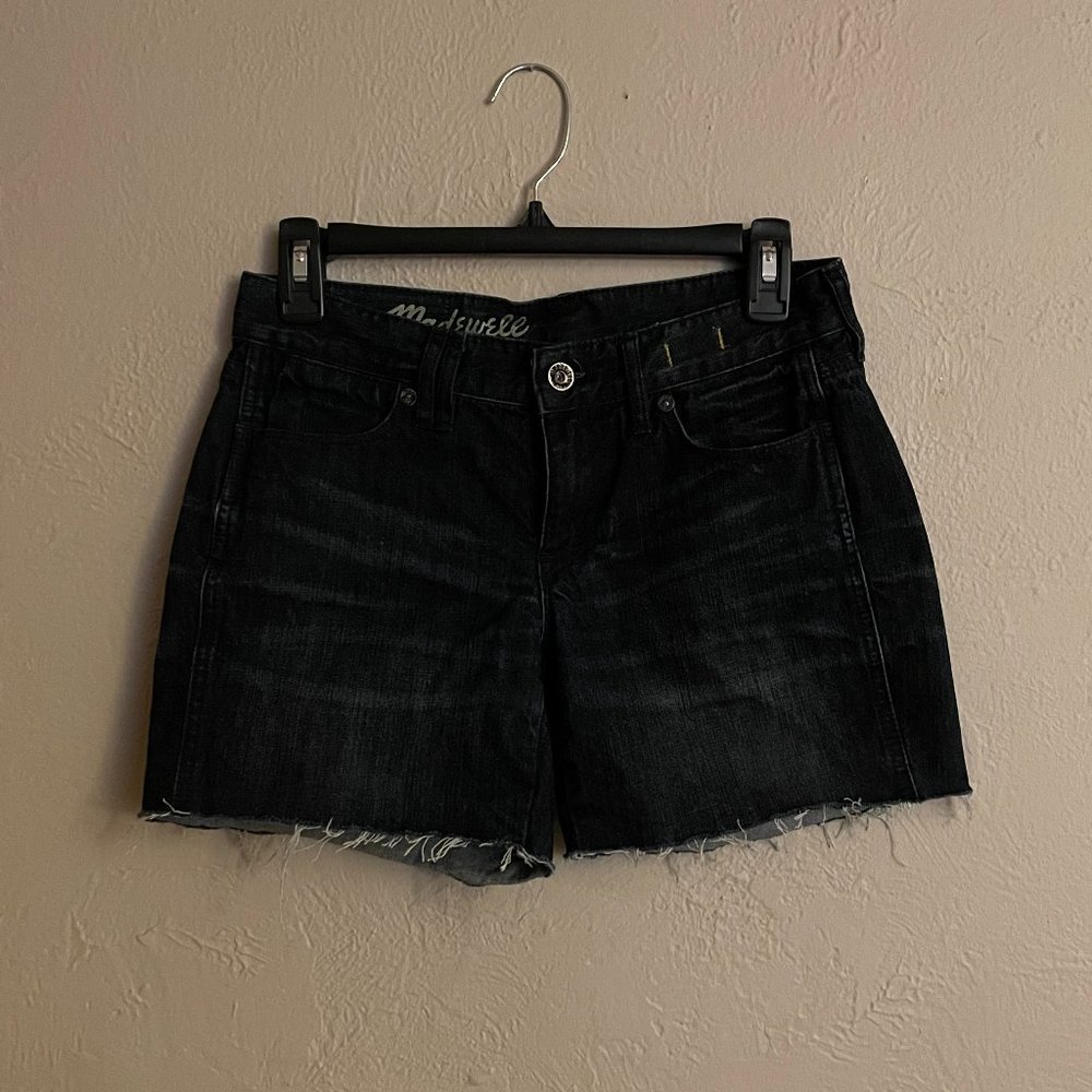 Madewell denim cutoff shorts in dark wash